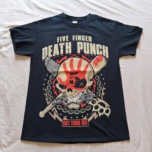 Gildan Five Finger Death Punch Show Your Six 2016 Tour Black T-Shirt Adult M